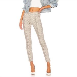 AG Farrah Skinny Ankle high-waisted snake jeans